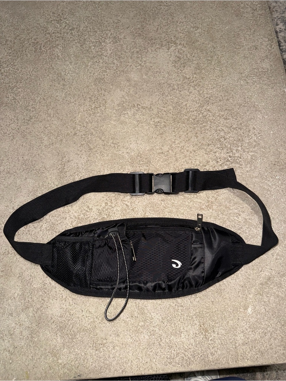 Men's Black Belt Bag with Adjustable Strap